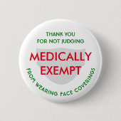Face Mask White Medicinal Exemption Ronde Button 5,7 Cm (Voorkant)