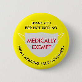 Face Mask Yellow Medicinal Exemption Ronde Button 5,7 Cm