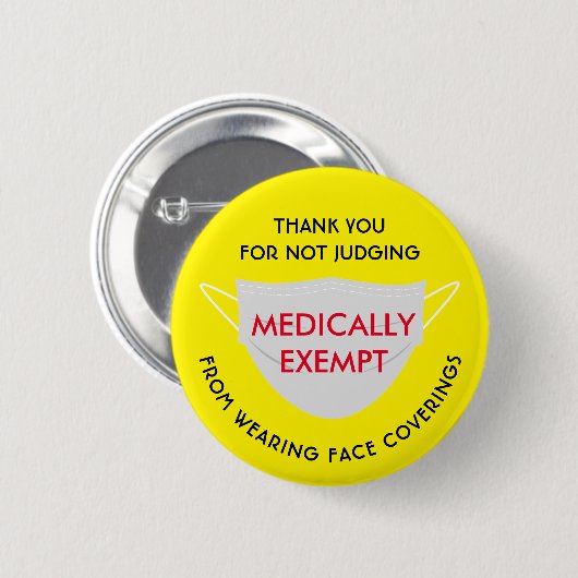 Face Mask Yellow Medicinal Exemption Ronde Button 5,7 Cm (Voorkant /achterkant)