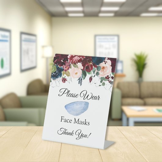 Face-maskers voor zakelijke Floral Reclamebord Met Voetstuk