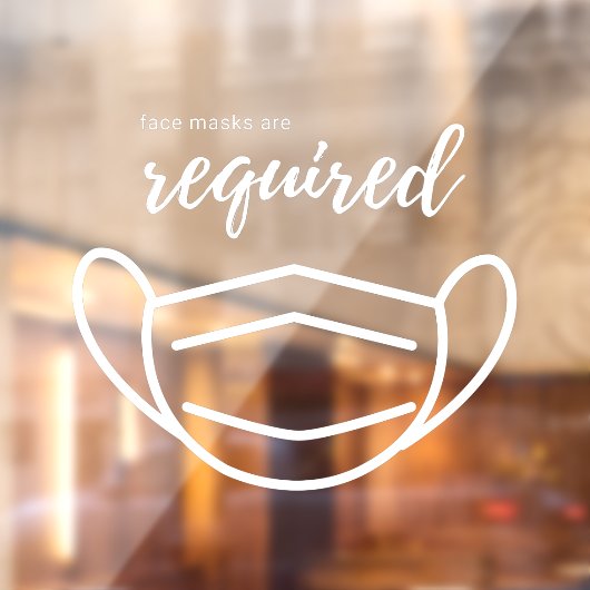 Face-maskers zijn vereist voor professionele bedri raamsticker (Vel 2)