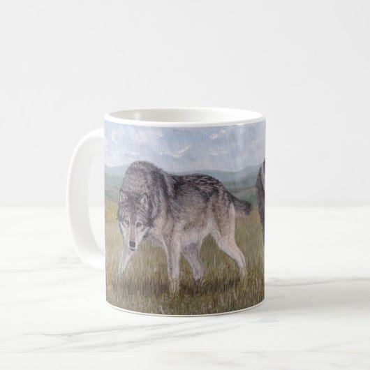 Face naar Face Wolf en Buffalo Mok (Voorkant links)