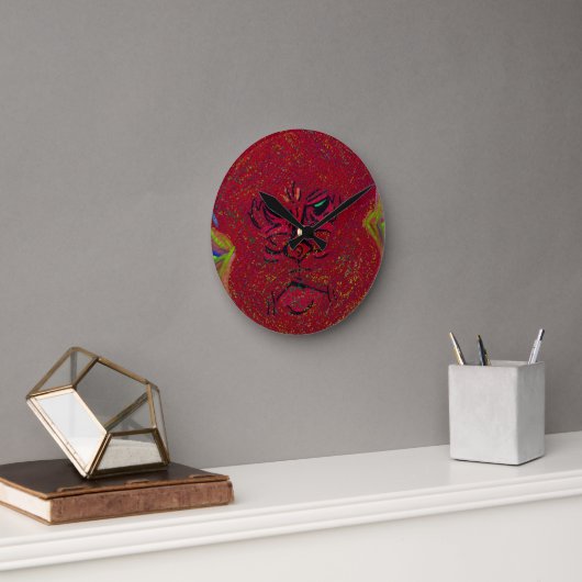Face of a Flame Ronde Klok (Kantoor)
