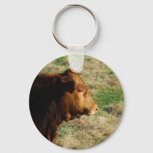 Face of Brown bull koe Sleutelhanger
