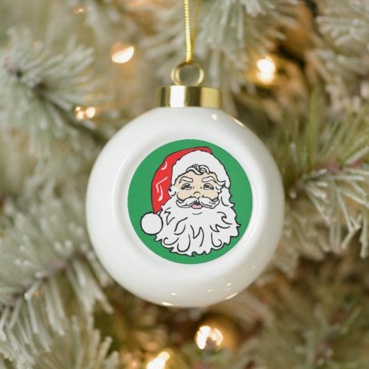 Face of Santa Claus Keramische Bal Ornament (Boom)