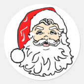Face of Santa Claus Ronde Sticker (Voorkant)