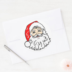 Face of Santa Claus Ronde Sticker