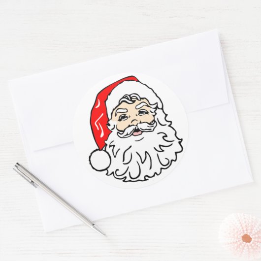 Face of Santa Claus Ronde Sticker (Envelop)