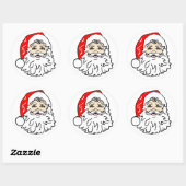 Face of Santa Claus Ronde Sticker (Vel)