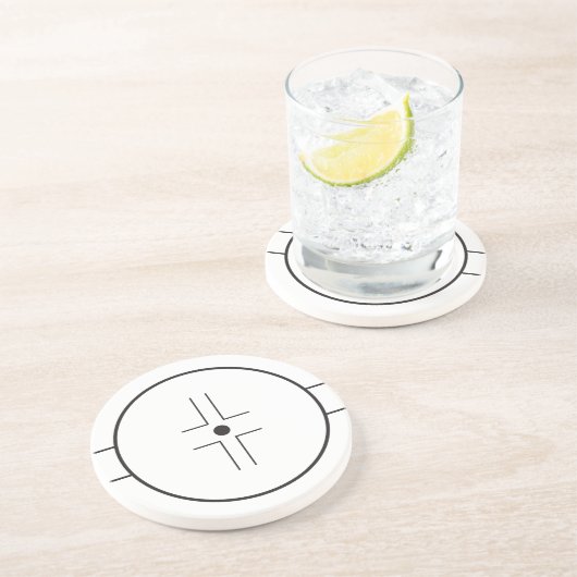 Face-off circle zandsteen onderzetter (Zijkant)