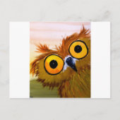 Face owl waterverf-vogelschilderij grappig briefkaart (Voorkant)