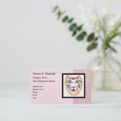 Face Painter/Fantasy Makeup Artist (roze) Visitekaartje (Staand voorkant)