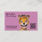 Face Painter Pink QR Visitekaartje (Voorkant)
