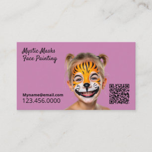 Face Painter Pink QR Visitekaartje