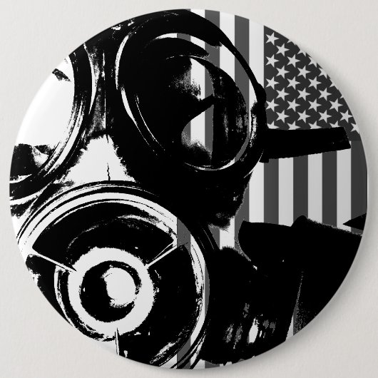FACE PALM Retro Gas Mask Design 2 Button (Voorkant)