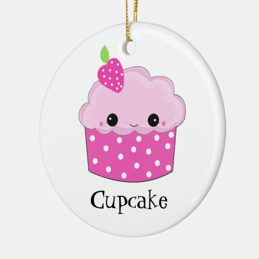 Face Pink Cupcake Keramisch Ornament (Links)