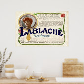  Face Powder Ad vanaf 1907 (gekleurd) Poster (Keuken)