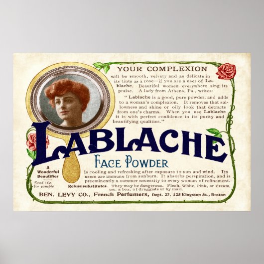  Face Powder Ad vanaf 1907 (gekleurd) Poster (Voorkant)