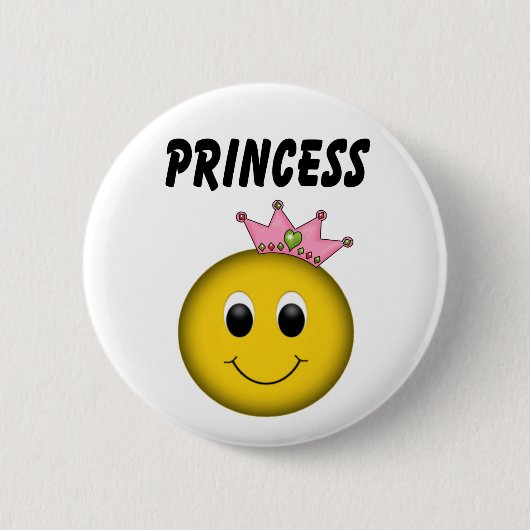 Face Princess met Crown Ronde Button 5,7 Cm (Voorkant)