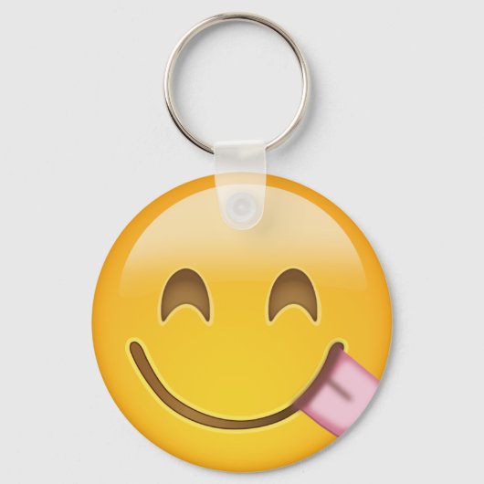 Face Savoring Delicious Food Emoji Sleutelhanger (Voorkant)