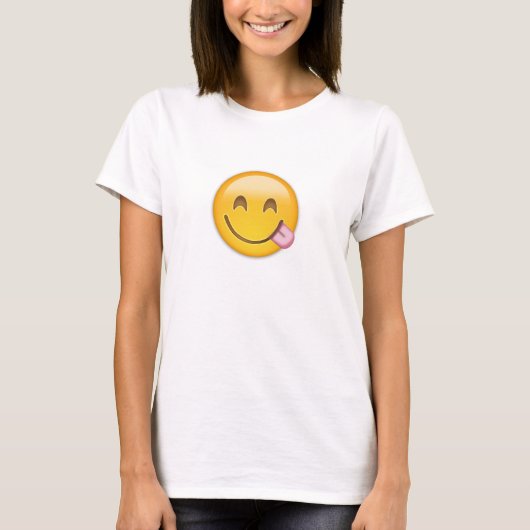 Face Savoring Delicious Food Emoji T-shirt (Voorkant)