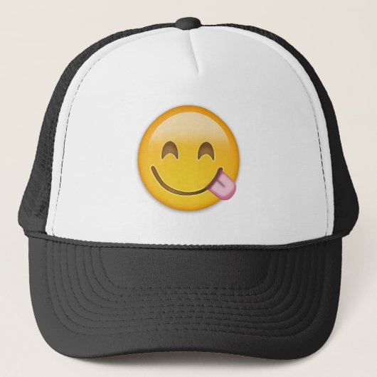 Face Savoring Delicious Food Emoji Trucker Pet (Voorkant)
