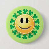 Face Shamrock St. Patricks Day Button (Voorkant)