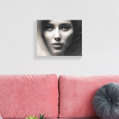 Face Sketch Canvas Afdruk (Insitu (Woonkamer))