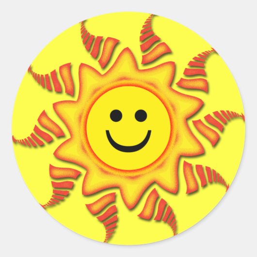FACE SUN RONDE STICKER (Voorkant)