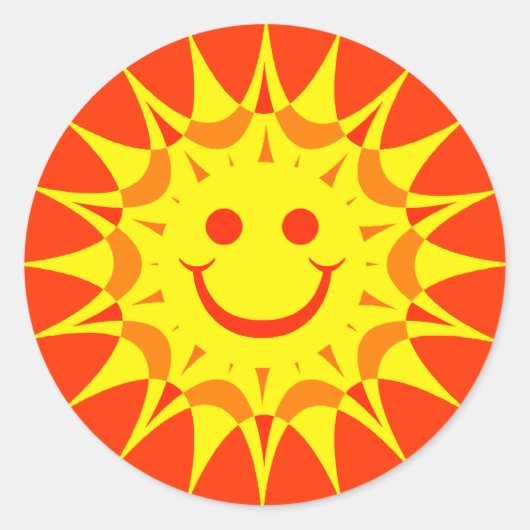 FACE SUN RONDE STICKER (Voorkant)
