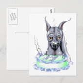 Face tegen de Dane Blue Birthday Cake Briefkaart (Voorkant / Achterkant)