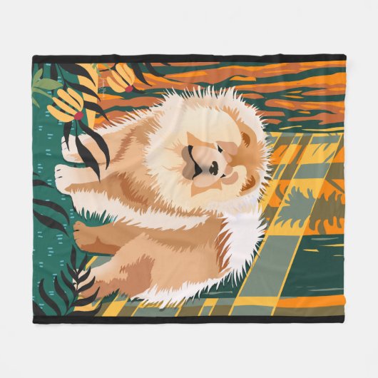 FACE THE SUN Chow fleece deken (Voorkant (Horizontaal))