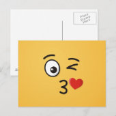 Face Throting a Kiss Briefkaart (Voorkant / Achterkant)