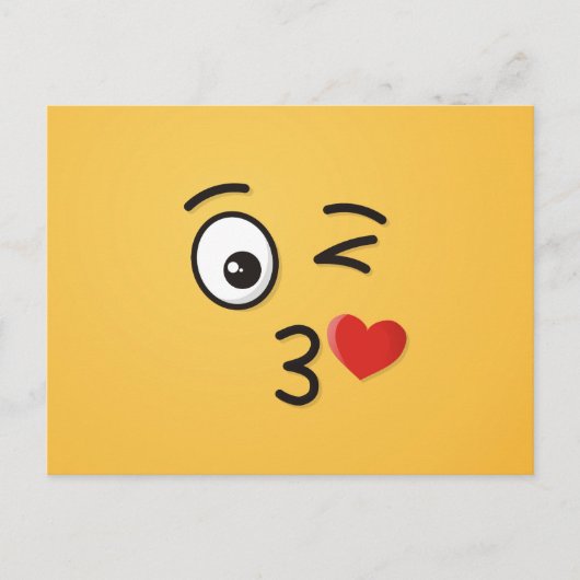 Face Throting a Kiss Briefkaart (Voorkant)