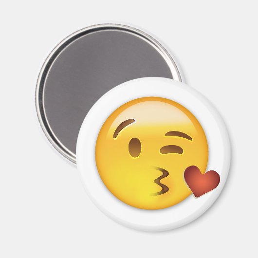 Face Throting a Kiss Emoji Magneet (Voorkant / Achterkant)