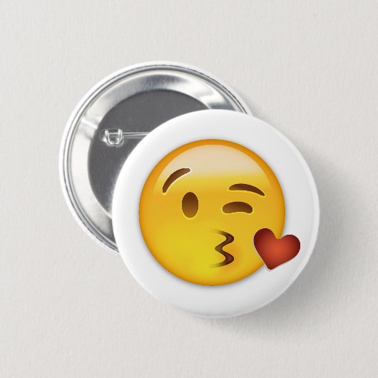 Face Throting a Kiss Emoji Ronde Button 5,7 Cm (Voorkant /achterkant)