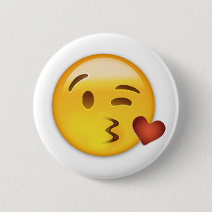 Face Throting a Kiss Emoji Ronde Button 5,7 Cm