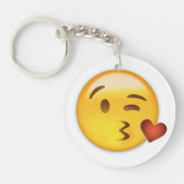 Face Throting a Kiss Emoji Sleutelhanger (Voorkant)