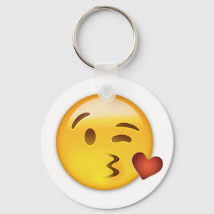 Face Throting a Kiss Emoji Sleutelhanger