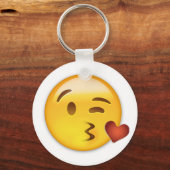 Face Throting a Kiss Emoji Sleutelhanger (Voorkant)