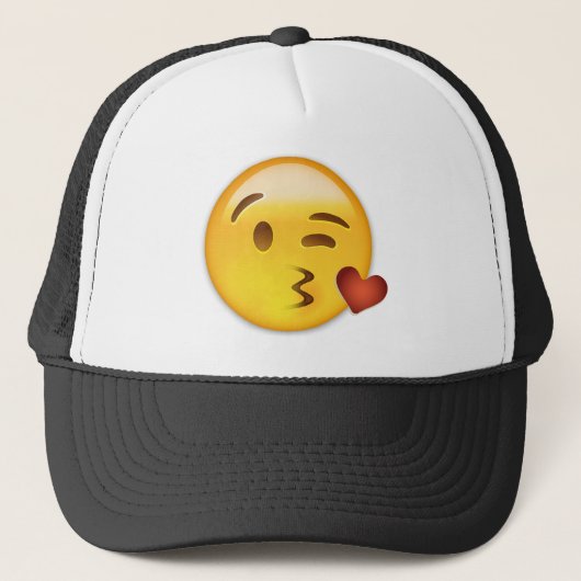 Face Throting a Kiss Emoji Trucker Pet (Voorkant)