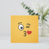 Face Throting a Kiss Kaart (Staand voorkant)