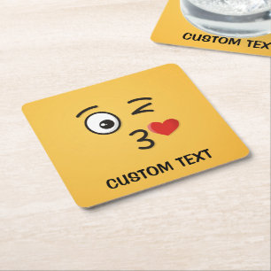 Face Throting a Kiss Kartonnen Onderzetters