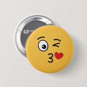 Face Throting a Kiss Ronde Button 5,7 Cm