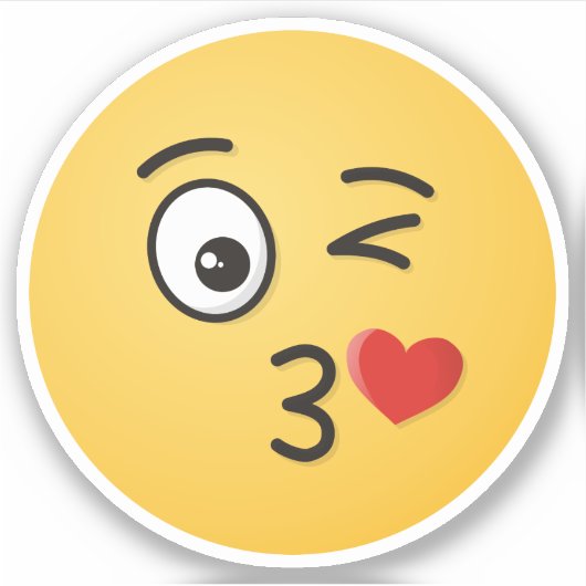 Face Throting a Kiss Sticker (Voorkant)