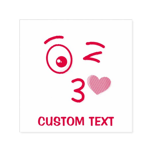 Face Throting a Kiss Zelfinktende Stempel (Design)