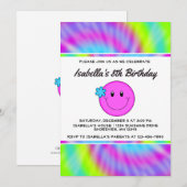 Face Tie Dye Verjaardag Uitnodigingen (Voorkant / Achterkant)