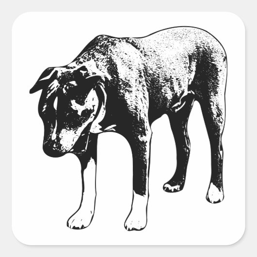 Face to Face - Big Yawn Linework Vierkante Sticker (Voorkant)