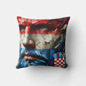 Face vibrant colors of the Croatian flag Kussen (Achterkant)