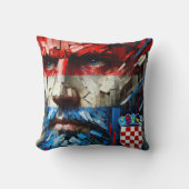 Face vibrant colors of the Croatian flag Kussen (Voorkant)